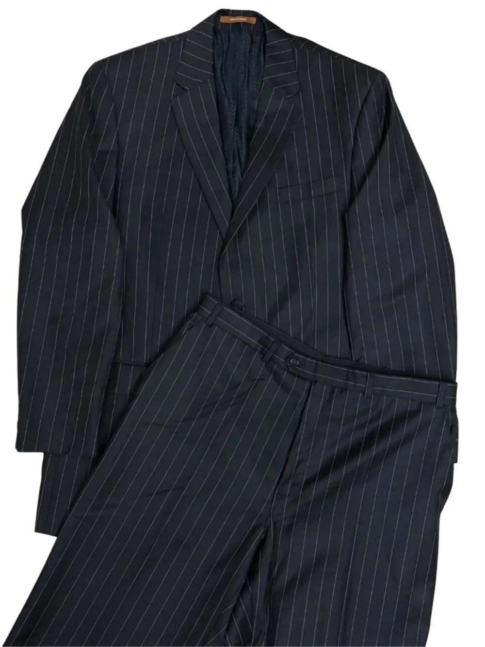 MICHAEL KORS VINTAGE Pinstripe SUIT WOOL Black Business Blazer & Pants Mens 42L